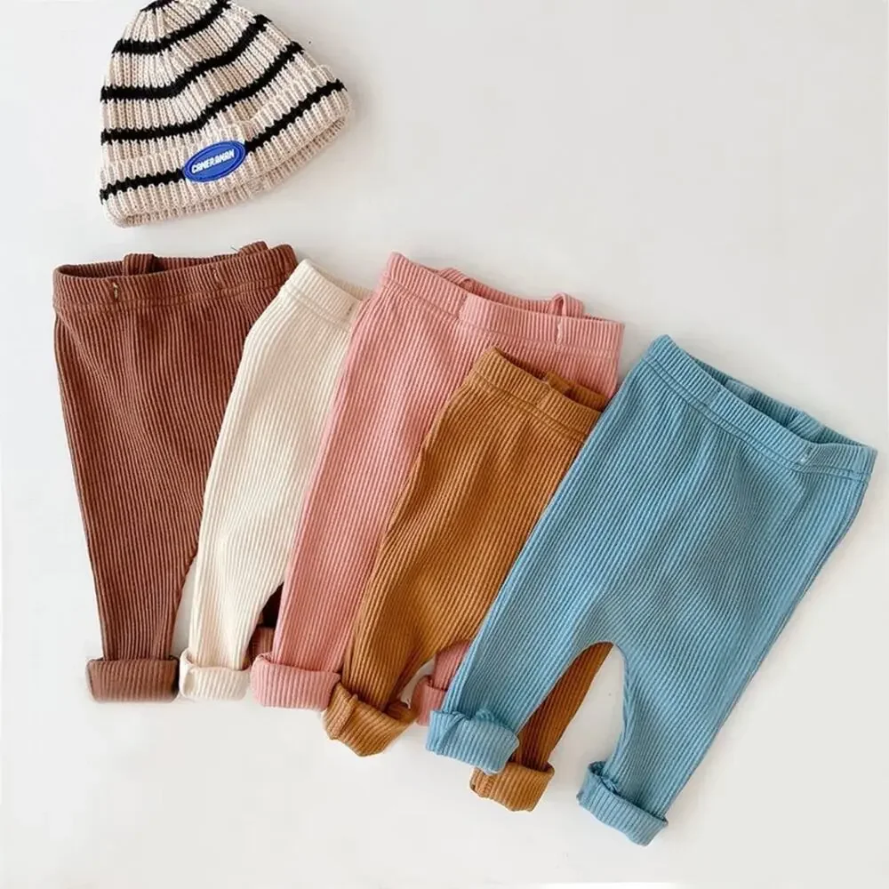 New pink cotton baby, toddler leggings with straps 3-6 months
